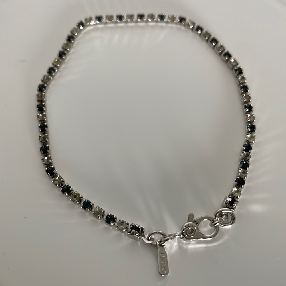 Vintage Monet Silver/Crystal Tennis Bracelet